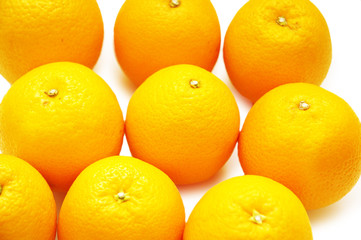 selection of oranges isolated on white background