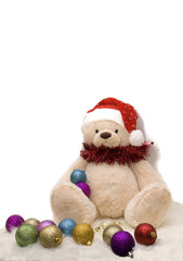 teddy bear in holiday outfit