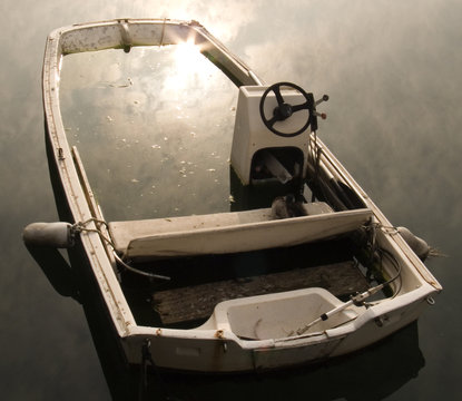 Italy Trieste Sunken Boat