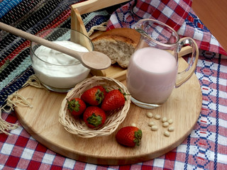 milk and strawberry