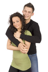 young snuggling couple