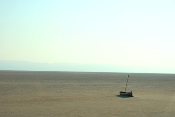 boat in the desert