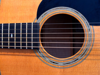 guitar sound hole closeup