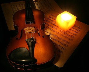 violin and candle