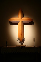 altar with a cross