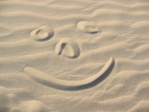 smiley in the sand