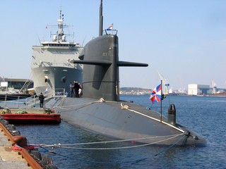 docked submarine