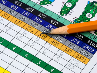golf card and pencil