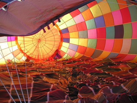 inside of a hot-air balloon