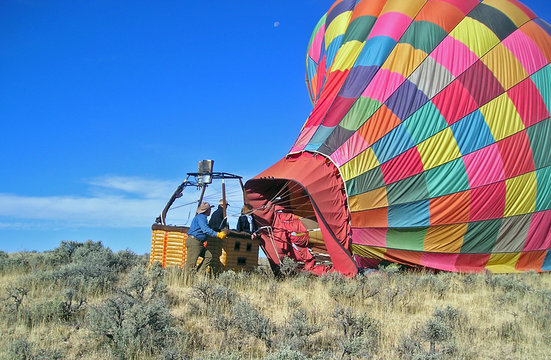 after landing a hot-air balloon