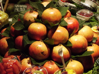 pomegranates in a market in barcelona