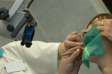 visit of the dentist in stomatological clinic.