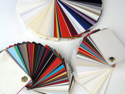 paper samples on white bakground