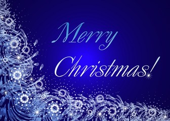 merry christmas. blue card