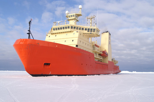 Icebreaker On Sea Ice