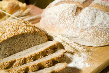 two kind of bread and a wheat