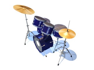 percussions batterie drum bleue