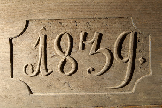 detail of engraved wood