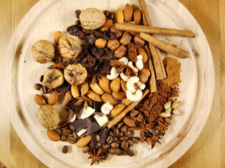 mixture of nuts and dried fruit