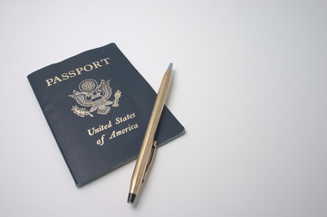 us passport and pen