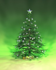 silver green christmas tree