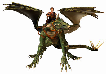 Obraz premium dragon and rider walking