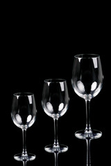 three empty glasses