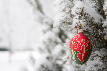 branch with christmas decoration