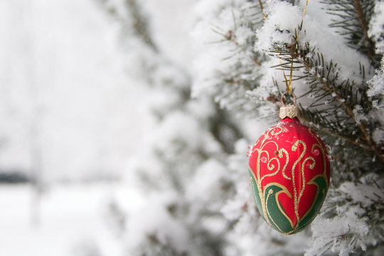 branch with christmas decoration