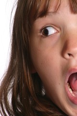 scared child looking right