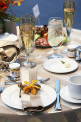 wedding table with orchid