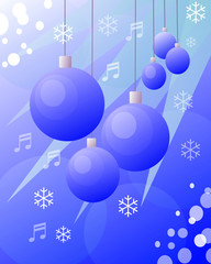 christmas balls blue drawing