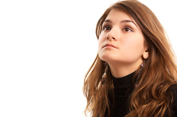Naklejka premium brown-haired girl