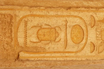 Tableaux ronds sur aluminium brossé Egypte hiéroglyphes de scarabée - Egypte