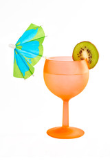 cocktail of kiwi and umbrella