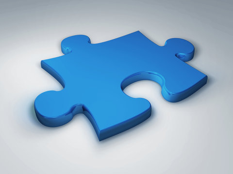 puzzleteil blau - puzzle piece blue