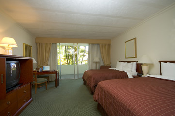 hotel room with office