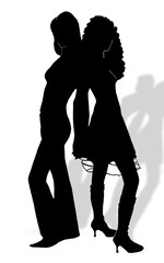 two girls silhouette1