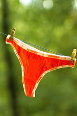 tuesday panties with angry face on the clothes-lin
