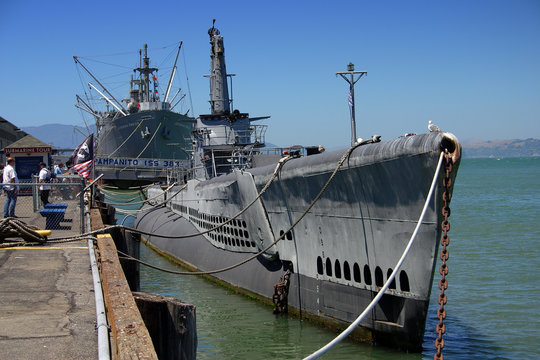 Fototapeta uss pampanito, american submarine in san francisco