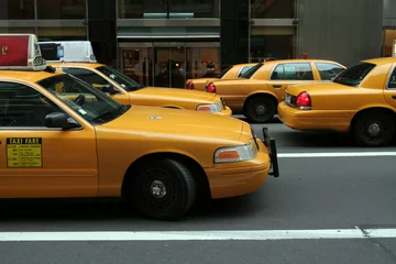 Crédence de cuisine en verre imprimé TAXI de new york circulation des taxis