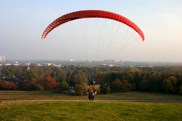 red paraglider