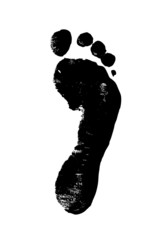 footprint black on white