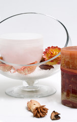 spa cream and candle