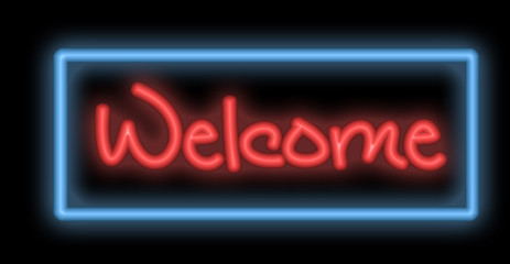 neon signboard - welcome