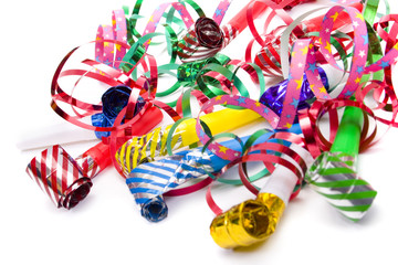party blowers and paper streamers