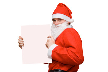 santa claus with blank card