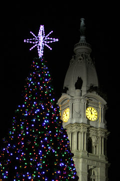 clocktower at christmas