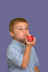 boy eating apple