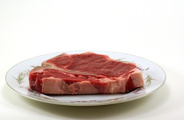 raw t-bone steak
